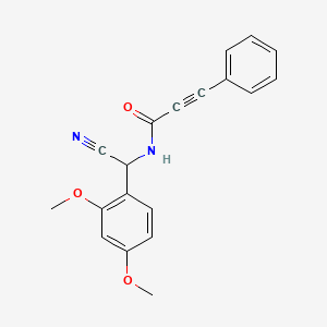 molecular formula C19H16N2O3 B2798459 N-[cyano(2,4-dimethoxyphenyl)methyl]-3-phenylprop-2-ynamide CAS No. 1445158-11-1
