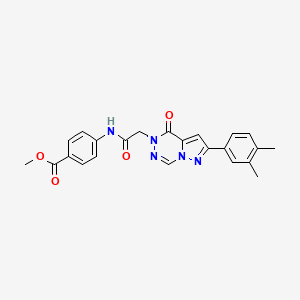 molecular formula C23H21N5O4 B2798467 methyl 4-({[2-(3,4-dimethylphenyl)-4-oxopyrazolo[1,5-d][1,2,4]triazin-5(4H)-yl]acetyl}amino)benzoate CAS No. 1021046-17-2