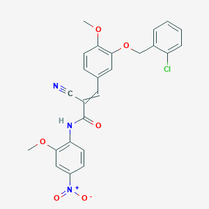 3-{3-[(2-chlorophenyl)methoxy]-4-methoxyphenyl}-2-cyano-N-(2-methoxy-4-nitrophenyl)prop-2-enamide