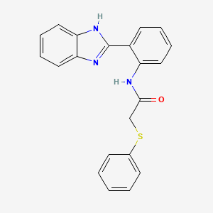 molecular formula C21H17N3OS B2798503 N-(2-(1H-benzo[d]imidazol-2-yl)phenyl)-2-(phenylthio)acetamide CAS No. 895483-89-3