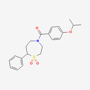 (1,1-Dioxido-7-phenyl-1,4-thiazepan-4-yl)(4-isopropoxyphenyl)methanone