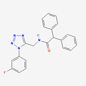 molecular formula C22H18FN5O B2798521 N-((1-(3-fluorophenyl)-1H-tetrazol-5-yl)methyl)-2,2-diphenylacetamide CAS No. 921102-22-9
