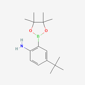 B2798536 Benzenamine, 4-(1,1-dimethylethyl)-2-(4,4,5,5-tetramethyl-1,3,2-dioxaborolan-2-yl)- CAS No. 1276656-57-5