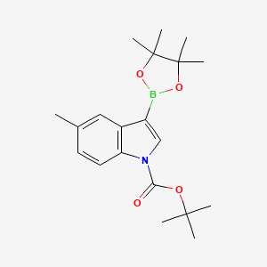 molecular formula C20H28BNO4 B2798537 tert-butyl 5-methyl-3-(4,4,5,5-tetramethyl-1,3,2-dioxaborolan-2-yl)-1H-indole-1-carboxylate CAS No. 1883598-68-2