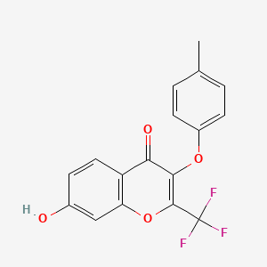 molecular formula C17H11F3O4 B2798546 7-Hydroxy-3-(4-methylphenoxy)-2-(trifluoromethyl)chromen-4-one CAS No. 449745-82-8