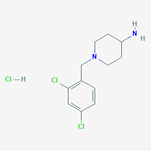 molecular formula C12H17Cl3N2 B2798572 1-(2,4-Dichloro-benzyl)-piperidin-4-ylamine hydrochloride CAS No. 1279219-42-9