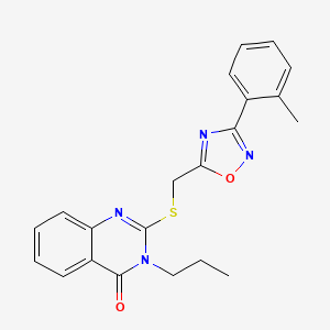 3-propyl-2-(((3-(o-tolyl)-1,2,4-oxadiazol-5-yl)methyl)thio)quinazolin-4(3H)-one