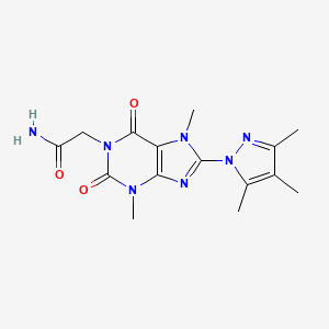 2-(3,7-dimethyl-2,6-dioxo-8-(3,4,5-trimethyl-1H-pyrazol-1-yl)-2,3,6,7-tetrahydro-1H-purin-1-yl)acetamide