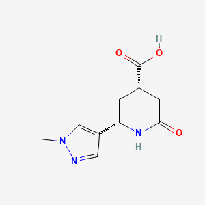 molecular formula C10H13N3O3 B2798581 (2S,4S)-2-(1-Methylpyrazol-4-yl)-6-oxopiperidine-4-carboxylic acid CAS No. 2243516-62-1