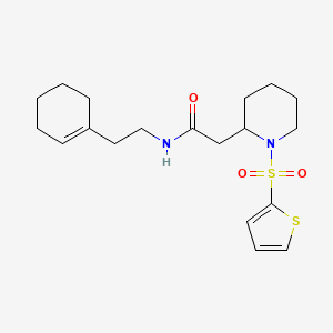N-(2-(cyclohex-1-en-1-yl)ethyl)-2-(1-(thiophen-2-ylsulfonyl)piperidin-2-yl)acetamide