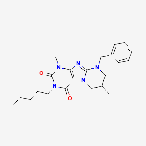 9-benzyl-1,7-dimethyl-3-pentyl-6,7,8,9-tetrahydropyrimido[2,1-f]purine-2,4(1H,3H)-dione