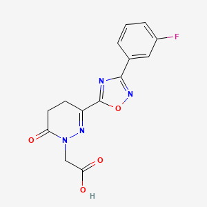 [3-[3-(3-fluorophenyl)-1,2,4-oxadiazol-5-yl]-6-oxo-5,6-dihydropyridazin-1(4H)-yl]acetic acid