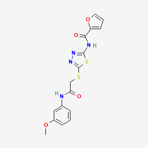 molecular formula C16H14N4O4S2 B2798608 N-[5-({[(3-methoxyphenyl)carbamoyl]methyl}sulfanyl)-1,3,4-thiadiazol-2-yl]furan-2-carboxamide CAS No. 893350-58-8