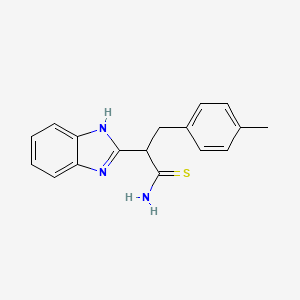 molecular formula C17H17N3S B2798609 2-(1H-benzimidazol-2-yl)-3-(4-methylphenyl)propanethioamide CAS No. 1260918-73-7