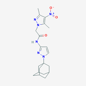 molecular formula C20H26N6O3 B279861 N-[1-(1-ADAMANTYL)-1H-PYRAZOL-3-YL]-2-(3,5-DIMETHYL-4-NITRO-1H-PYRAZOL-1-YL)ACETAMIDE 