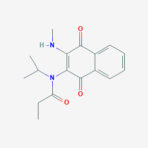 molecular formula C17H20N2O3 B2798613 N-isopropyl-N-[3-(methylamino)-1,4-dioxo-1,4-dihydro-2-naphthalenyl]propanamide CAS No. 866157-79-1