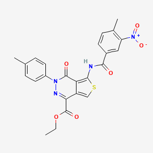 molecular formula C24H20N4O6S B2798619 Ethyl 5-(4-methyl-3-nitrobenzamido)-4-oxo-3-(p-tolyl)-3,4-dihydrothieno[3,4-d]pyridazine-1-carboxylate CAS No. 851948-42-0