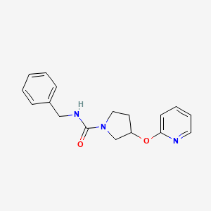 molecular formula C17H19N3O2 B2798626 N-benzyl-3-(pyridin-2-yloxy)pyrrolidine-1-carboxamide CAS No. 1904221-16-4