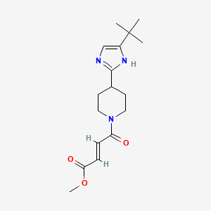 molecular formula C17H25N3O3 B2798628 Methyl (E)-4-[4-(5-tert-butyl-1H-imidazol-2-yl)piperidin-1-yl]-4-oxobut-2-enoate CAS No. 2411338-45-7