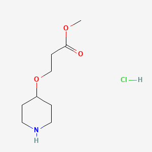 molecular formula C9H18ClNO3 B2798642 Methyl 3-(piperidin-4-yloxy)propanoate hydrochloride CAS No. 190515-56-1
