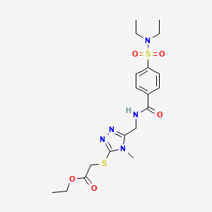 molecular formula C19H27N5O5S2 B2798650 ethyl 2-{[5-({[4-(diethylsulfamoyl)phenyl]formamido}methyl)-4-methyl-4H-1,2,4-triazol-3-yl]sulfanyl}acetate CAS No. 689751-84-6
