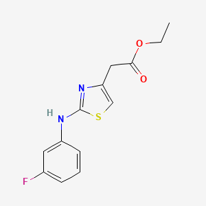 molecular formula C13H13FN2O2S B2798673 ethyl 2-[2-(3-fluoroanilino)-1,3-thiazol-4-yl]acetate CAS No. 211102-82-8