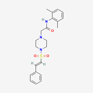 molecular formula C22H27N3O3S B2798688 N-(2,6-dimethylphenyl)-2-[4-[(E)-2-phenylethenyl]sulfonylpiperazin-1-yl]acetamide CAS No. 1241684-36-5