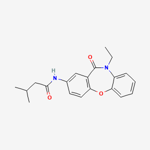 molecular formula C20H22N2O3 B2798717 N-(10-ethyl-11-oxo-10,11-dihydrodibenzo[b,f][1,4]oxazepin-2-yl)-3-methylbutanamide CAS No. 922029-14-9