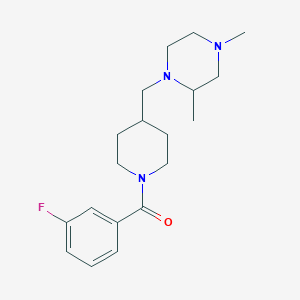 molecular formula C19H28FN3O B2798731 (4-((2,4-Dimethylpiperazin-1-yl)methyl)piperidin-1-yl)(3-fluorophenyl)methanone CAS No. 1421450-23-8