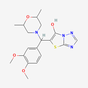 molecular formula C19H24N4O4S B2798733 5-((3,4-Dimethoxyphenyl)(2,6-dimethylmorpholino)methyl)thiazolo[3,2-b][1,2,4]triazol-6-ol CAS No. 1005259-07-3