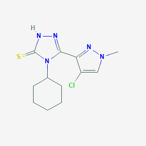molecular formula C12H16ClN5S B279874 5-(4-chloro-1-methyl-1H-pyrazol-3-yl)-4-cyclohexyl-4H-1,2,4-triazole-3-thiol 