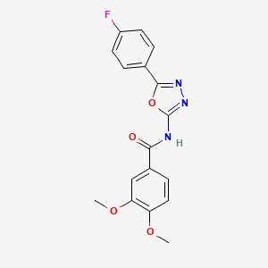 molecular formula C17H14FN3O4 B2798748 N-[5-(4-fluorophenyl)-1,3,4-oxadiazol-2-yl]-3,4-dimethoxybenzamide CAS No. 941997-49-5