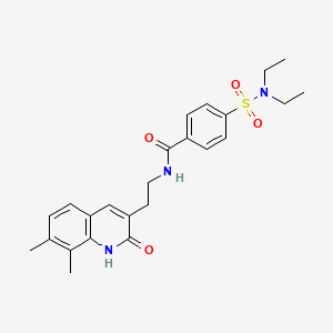 molecular formula C24H29N3O4S B2798782 4-(N,N-diethylsulfamoyl)-N-(2-(7,8-dimethyl-2-oxo-1,2-dihydroquinolin-3-yl)ethyl)benzamide CAS No. 851408-26-9