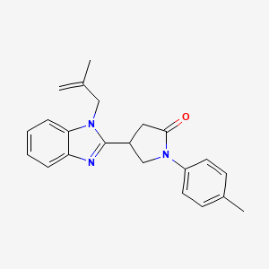 molecular formula C22H23N3O B2798820 1-(4-methylphenyl)-4-[1-(2-methylprop-2-en-1-yl)-1H-1,3-benzodiazol-2-yl]pyrrolidin-2-one CAS No. 890638-15-0