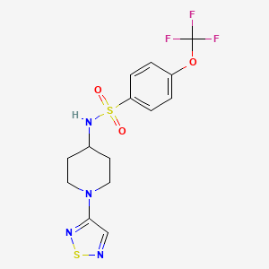 molecular formula C14H15F3N4O3S2 B2798828 N-[1-(1,2,5-thiadiazol-3-yl)piperidin-4-yl]-4-(trifluoromethoxy)benzene-1-sulfonamide CAS No. 2097882-85-2