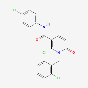 molecular formula C19H13Cl3N2O2 B2798834 N-(4-chlorophenyl)-1-[(2,6-dichlorophenyl)methyl]-6-oxopyridine-3-carboxamide CAS No. 339008-62-7