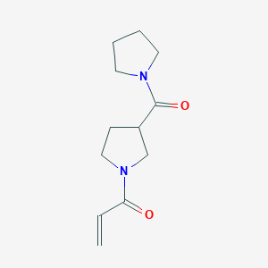 molecular formula C12H18N2O2 B2798843 1-[3-(Pyrrolidine-1-carbonyl)pyrrolidin-1-yl]prop-2-en-1-one CAS No. 2224254-45-7