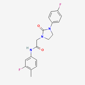 molecular formula C18H17F2N3O2 B2798849 N-(3-fluoro-4-methylphenyl)-2-[3-(4-fluorophenyl)-2-oxoimidazolidin-1-yl]acetamide CAS No. 1251564-85-8