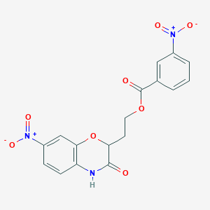 2-(7-nitro-3-oxo-3,4-dihydro-2H-1,4-benzoxazin-2-yl)ethyl 3-nitrobenzenecarboxylate