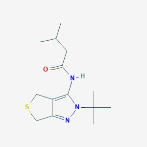 molecular formula C14H23N3OS B2798880 N-(2-(tert-butyl)-4,6-dihydro-2H-thieno[3,4-c]pyrazol-3-yl)-3-methylbutanamide CAS No. 361477-55-6