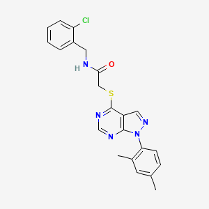 molecular formula C22H20ClN5OS B2798893 N-(2-chlorobenzyl)-2-((1-(2,4-dimethylphenyl)-1H-pyrazolo[3,4-d]pyrimidin-4-yl)thio)acetamide CAS No. 893931-89-0