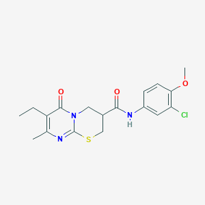 molecular formula C18H20ClN3O3S B2798907 N-(3-chloro-4-methoxyphenyl)-7-ethyl-8-methyl-6-oxo-2,3,4,6-tetrahydropyrimido[2,1-b][1,3]thiazine-3-carboxamide CAS No. 1421449-81-1
