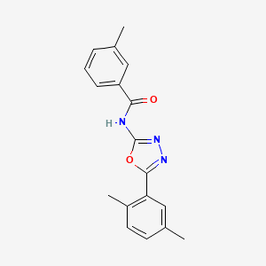 molecular formula C18H17N3O2 B2798926 N-[5-(2,5-dimethylphenyl)-1,3,4-oxadiazol-2-yl]-3-methylbenzamide CAS No. 891116-78-2