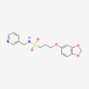 B2798946 3-(benzo[d][1,3]dioxol-5-yloxy)-N-(pyridin-3-ylmethyl)propane-1-sulfonamide CAS No. 953156-81-5