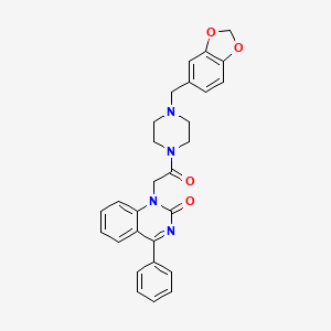 1-{2-[4-(1,3-benzodioxol-5-ylmethyl)piperazin-1-yl]-2-oxoethyl}-4-phenylquinazolin-2(1H)-one