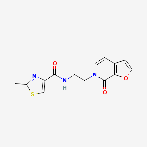 molecular formula C14H13N3O3S B2798962 2-methyl-N-(2-(7-oxofuro[2,3-c]pyridin-6(7H)-yl)ethyl)thiazole-4-carboxamide CAS No. 2034413-41-5
