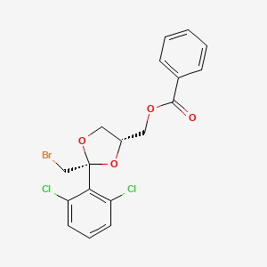 B2798975 cis-Bromo-ester [cis-2-(2,4-Dichlorophenyl)-2-bromomethyl-4-(benzoyloxy)-methyl-1,3-dioxalane] CAS No. 1986769-97-4; 61397-56-6