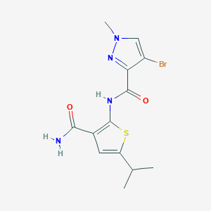 molecular formula C13H15BrN4O2S B279898 N-[3-(aminocarbonyl)-5-isopropyl-2-thienyl]-4-bromo-1-methyl-1H-pyrazole-3-carboxamide 