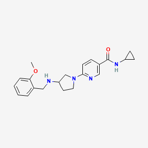 molecular formula C21H26N4O2 B2798989 N-CYCLOPROPYL-6-(3-{[(2-METHOXYPHENYL)METHYL]AMINO}PYRROLIDIN-1-YL)PYRIDINE-3-CARBOXAMIDE CAS No. 1251709-00-8