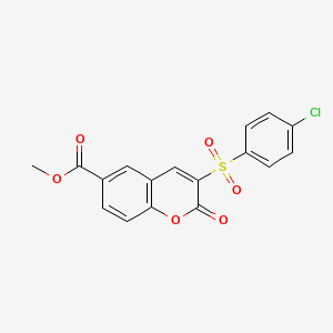 molecular formula C17H11ClO6S B2798990 methyl 3-(4-chlorobenzenesulfonyl)-2-oxo-2H-chromene-6-carboxylate CAS No. 895645-64-4